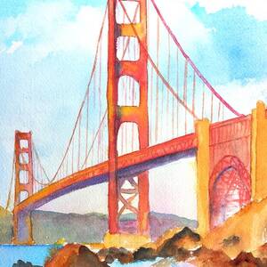 Golden Gate Bridge 3 by Carlin Blahnik CarlinArtWatercolor Golden Gate Bridge 3 by Carlin Blahnik CarlinArtWatercolor