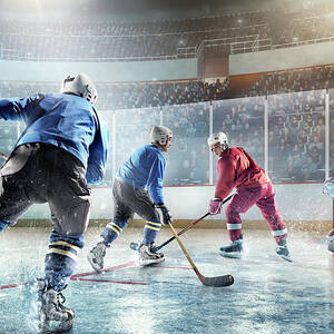 Ice Hockey Players In Action by Dmytro Aksonov