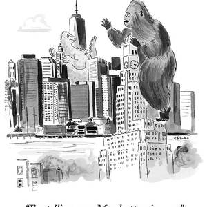 King Kong, Atop The Williamsburgh Savings Bank by Emily Flake