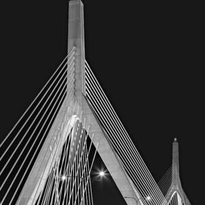 Leonard P. Zakim Bunker Hill Memorial Bridge BW II by Susan Candelario