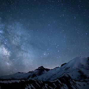 Milky Way Over Mount Rainier by Ed Leckert
