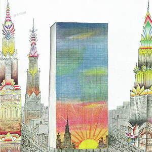 New Yorker April 2nd, 1960 by Saul Steinberg