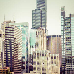 Picture of Vintage Chicago with Sears Willis Tower by Paul Velgos Picture of Vintage Chicago with Sears Willis Tower by Paul Velgos