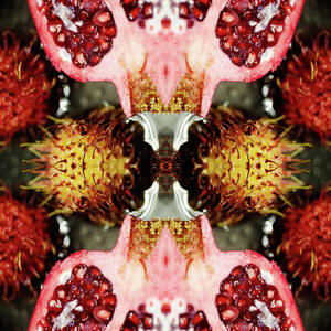 Pomegranate And Rambutan Fruit by Silvia Otte