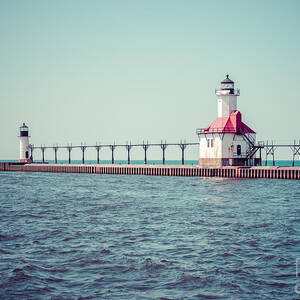 Saint Joseph Michigan Lighthouse Retro Picture by Paul Velgos
