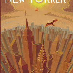 Skyline Of Nyc At Sunset With Icarus Flying Close by Eric Drooker Skyline Of Nyc At Sunset With Icarus Flying Close by Eric Drooker