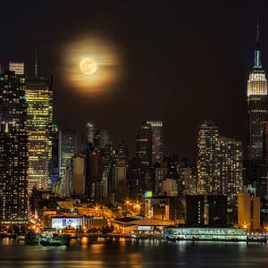 Super Moon Over NYC by Susan Candelario