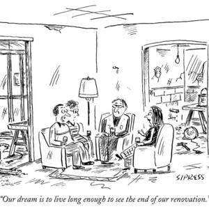 Two Couples Sitting In The Middle Of A House by David Sipress Two Couples Sitting In The Middle Of A House by David Sipress