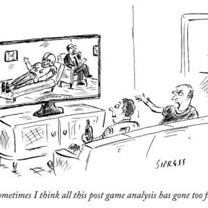 Two Football Fans Watch Tv by David Sipress Two Football Fans Watch Tv by David Sipress