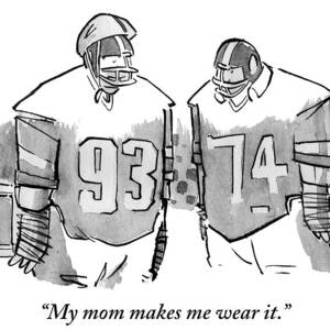 Two Football Players Are Talking To Each Other by John Klossner Two Football Players Are Talking To Each Other by John Klossner
