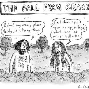 Two Naked Humans Speak In The Garden Of Eden  - by Roz Chast