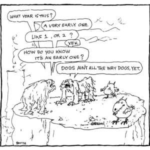 Two Prehistoric Creatures Reason That by George Booth