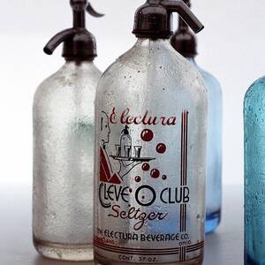 Vintage Leve-o-club Seltzer Bottles by Romulo Yanes