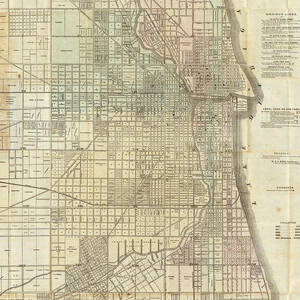Vintage Map of Chicago - 1857 by Georgia Clare Vintage Map of Chicago - 1857 by Georgia Clare
