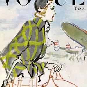 Vogue Cover Featuring A Woman Carrying Luggage by Carl Oscar August Erickson Vogue Cover Featuring A Woman Carrying Luggage by Carl Oscar August Erickson