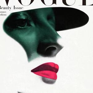 Vogue Cover Featuring A Woman's Face by Erwin Blumenfeld