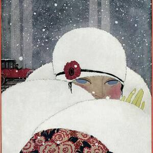 Vogue Cover Illustration Of A Woman Wearing A Fur by Georges Lepape Vogue Cover Illustration Of A Woman Wearing A Fur by Georges Lepape