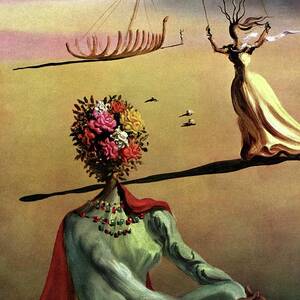 Vogue Cover Illustration Of A Woman With Flowers by Salvador Dali Vogue Cover Illustration Of A Woman With Flowers by Salvador Dali