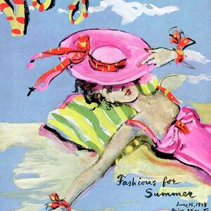 Vogue Cover Illustration Of A Woman With Her Face by Christian Berard