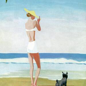 Vogue Magazine Cover Featuring A Woman On A Beach by Eduardo Garcia Benito