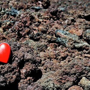 Heartshape on cold lava rocks by Sami Sarkis Photography