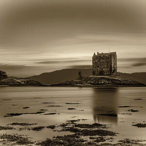 Sunset over Castle Stalker,  Scotland, United Kingdom #3 by Miroslav Liska