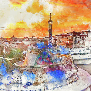 Barcelona, Parc Guell - 01 by AM FineArtPrints