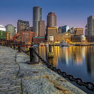 Boston Skyline Dawn by Susan Candelario