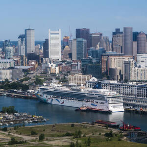 Boston Skyline with Ocean Liner by Steven Ralser Boston Skyline with Ocean Liner by Steven Ralser