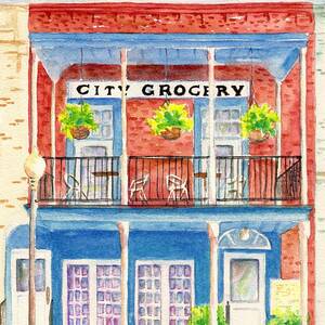 City Grocery Oxford Mississippi by Carlin Blahnik CarlinArtWatercolor