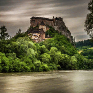 European castle shortly after storm by Miroslav Liska