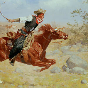 Charge Of The Us Cavalry Painting by James Edwin Mcconnell - Metal