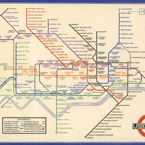 Map of the London Underground - London Metro - 1933 - Historical Map by Studio Grafiikka