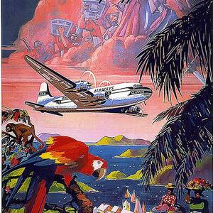 Pan American World Airways - Flying Clippers - Caribbean - Retro travel Poster - Vintage Poster by Studio Grafiikka