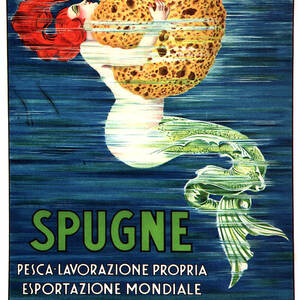 Spugne - Mermaid - Brignone Bath Sponge - Vintage Advertising Poster by Studio Grafiikka