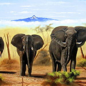 Three Elephants by Wycliffe Ndwiga