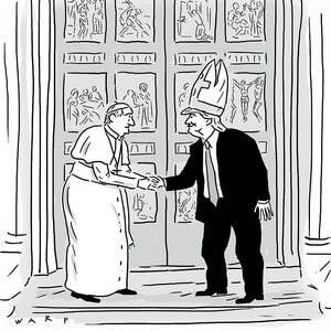 Trump meets Pope Francis. by Kim Warp