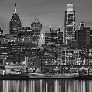 Welcome To Penn's Landing BW by Susan Candelario