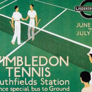 Wimbledon Tennis Southfield Station - London Underground - Retro travel Poster - Vintage Poster by Studio Grafiikka