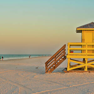 Beach With Lifeguard Station #1 by Carlo Irek