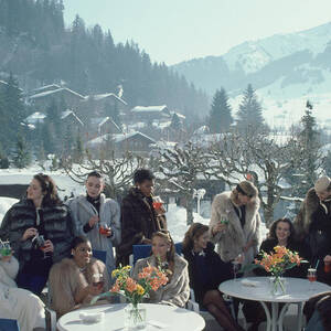 Drinks At Gstaad #1 by Slim Aarons