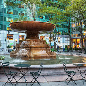 Fountain, Bryant Park Nyc #1 by Claudia Uripos