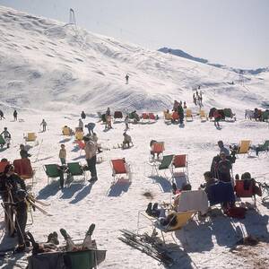 Skiers At Verbier #1 by Slim Aarons