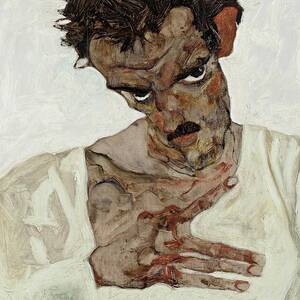 Self-portrait With Lowered Head by Egon Schiele