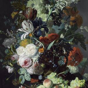 Still Life With Flowers And Fruit by Jan Van Huysum