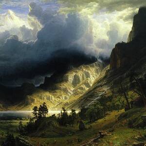 A Storm In The Rocky Mountains, Mt. Rosalie by Albert Bierstadt