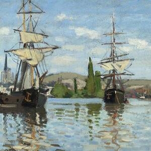 Ships Riding On The Seine At Rouen by Claude Monet