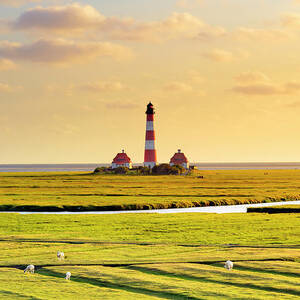Germany, Schleswig-holstein, Westerhever, North Sea, Wattenmeer National Park, Eiderstedt Peninsula, Westerheversand Lighthouse #3 by Francesco Carovillano