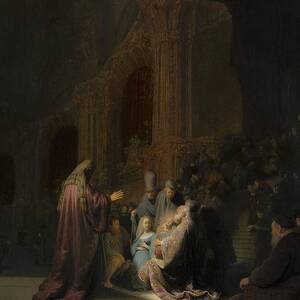Simeons Song Of Praise by Rembrandt Van Rijn