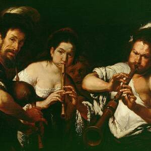 Street Musicians by Bernardo Strozzi Street Musicians by Bernardo Strozzi
